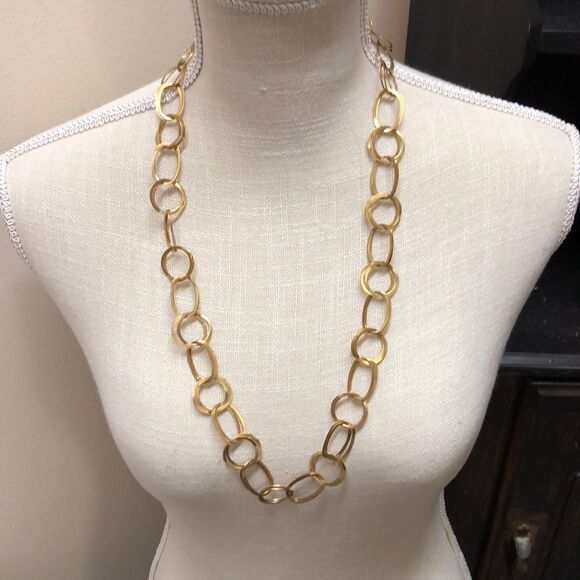 Gold Plated Looped Statement Necklace - Picture 1 of 5